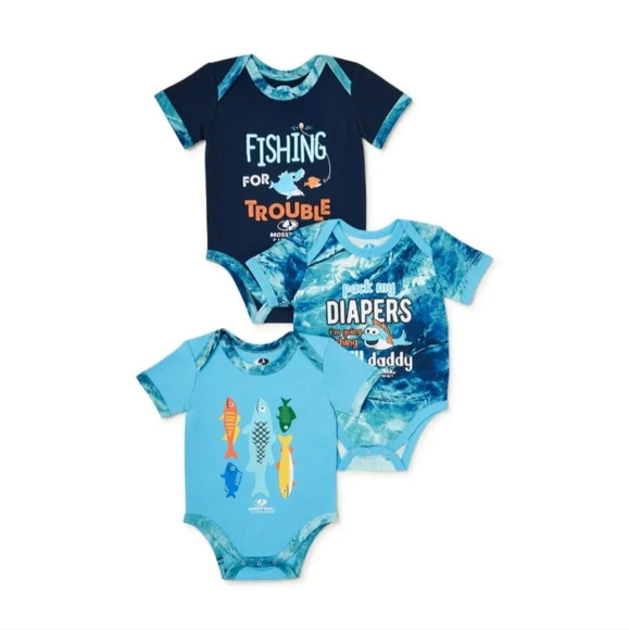 Fishing Theme Boys Onesies Set of 3 Baby
